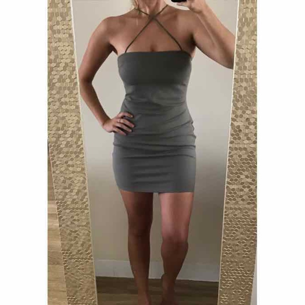 Tobi “Cross It Off” Olive Bodycon Dress